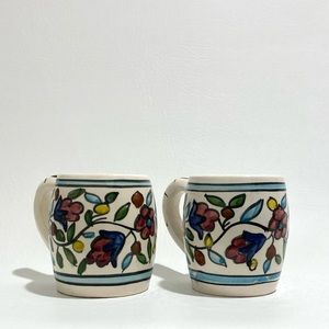 Handmade Hand Painted Bohemian Floral Style Mug, set 2